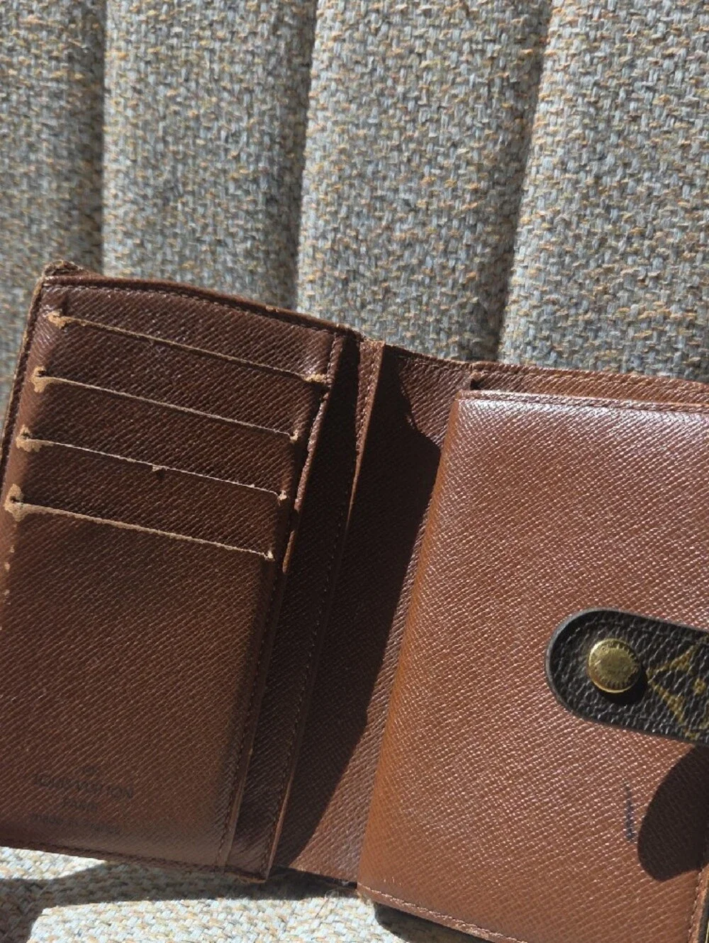 Louis Vuitton Monogram Canvas Brown and Gold Snap Compact Wallet